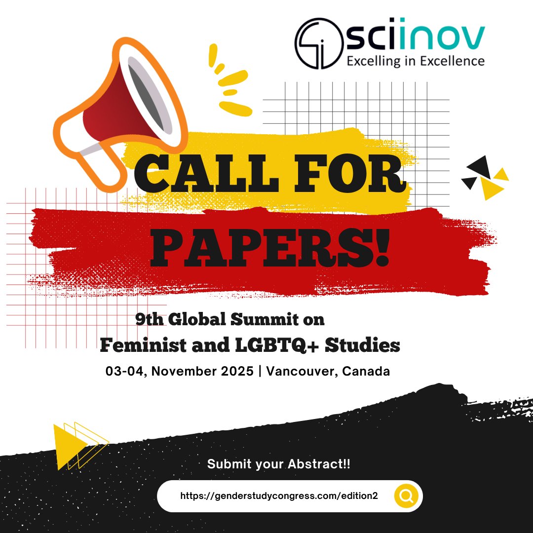 gender2026's tweet image. 📣Call for Papers!
Join us at the 9th Global Summit on Feminist and LGBTQ+ Studies
Share your research, ideas &amp;amp; activism at this powerful hybrid gathering!

🔗Submit your abstract:
genderstudycongress.com/edition2

#FeministStudies #LGBTQResearch #CallForPapers #GSFLS2025 #AcademicTwitter