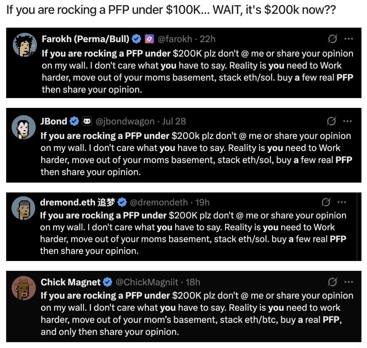 BlockFlow_News's tweet image. 📘INSIGHTS: #CryptoPunks Soar Past $200K, Hayes Was Right: NFTs Outperform ETH in Status Game

... "Between 20 and 27 July, CryptoPunks led the NFT market with $33.8 million in trading volume, their strongest week since March 2024." 

... "CryptoPunks, however, behave differently