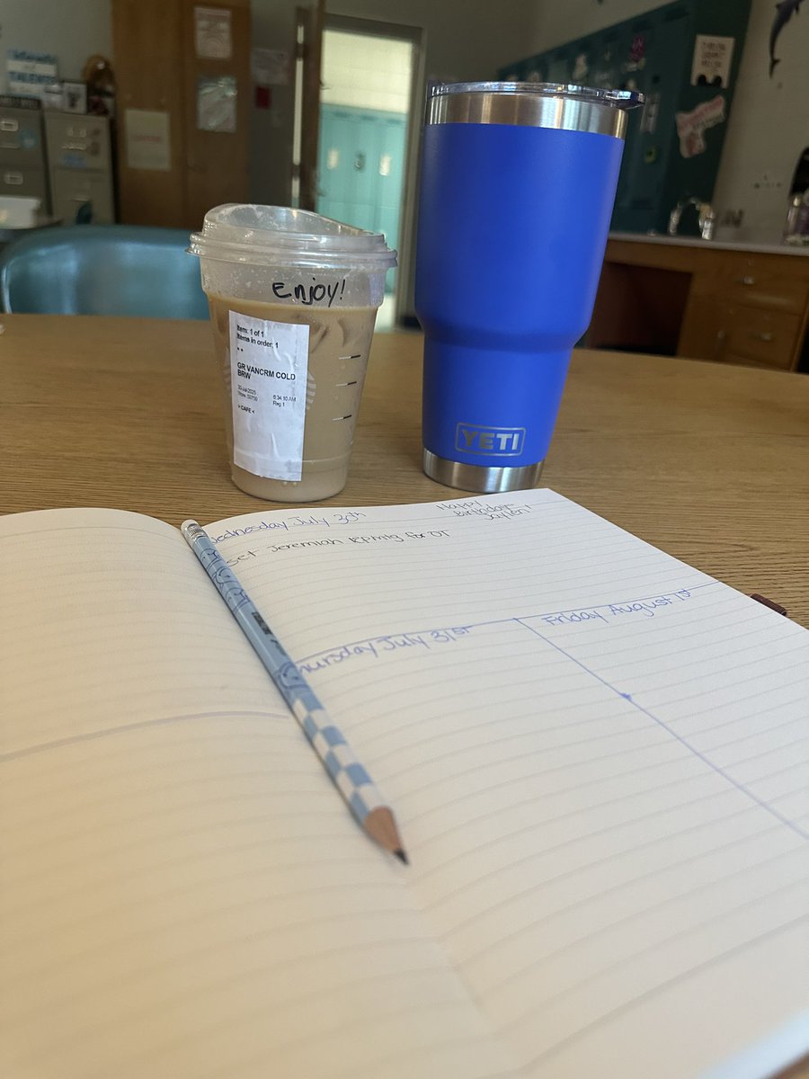 Little coffee fuel for this 3rd day of school along with hydration!! Let's go <a href="/DRMSdolphins/">Durant Road MS</a> 🐬🐬☕️☕️☕️