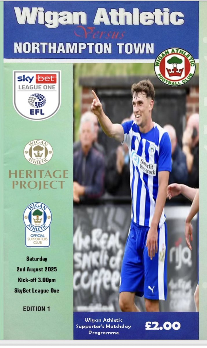 Wigan Athletic Heritage Project (@wafcheritage) on Twitter photo This Saturday we will be launching our Matchday Heritage Programme!
Just 100 copies will be available each game.
Exclusive content with a retro look.
ยฃ2 a copy, available from the South Stand Supporters Bar on Saturday.
<a href="/WiganAthSC/">Official Wigan Athletic Supporters Club</a>
<a href="/LaticsOfficial/">Wigan Athletic</a>
#wafc This Saturday we will be launching our Matchday Heritage Programme!
Just 100 copies will be available each game.
Exclusive content with a retro look.
ยฃ2 a copy, available from the South Stand Supporters Bar on Saturday.
<a href="/WiganAthSC/">Official Wigan Athletic Supporters Club</a>
<a href="/LaticsOfficial/">Wigan Athletic</a>
#wafc