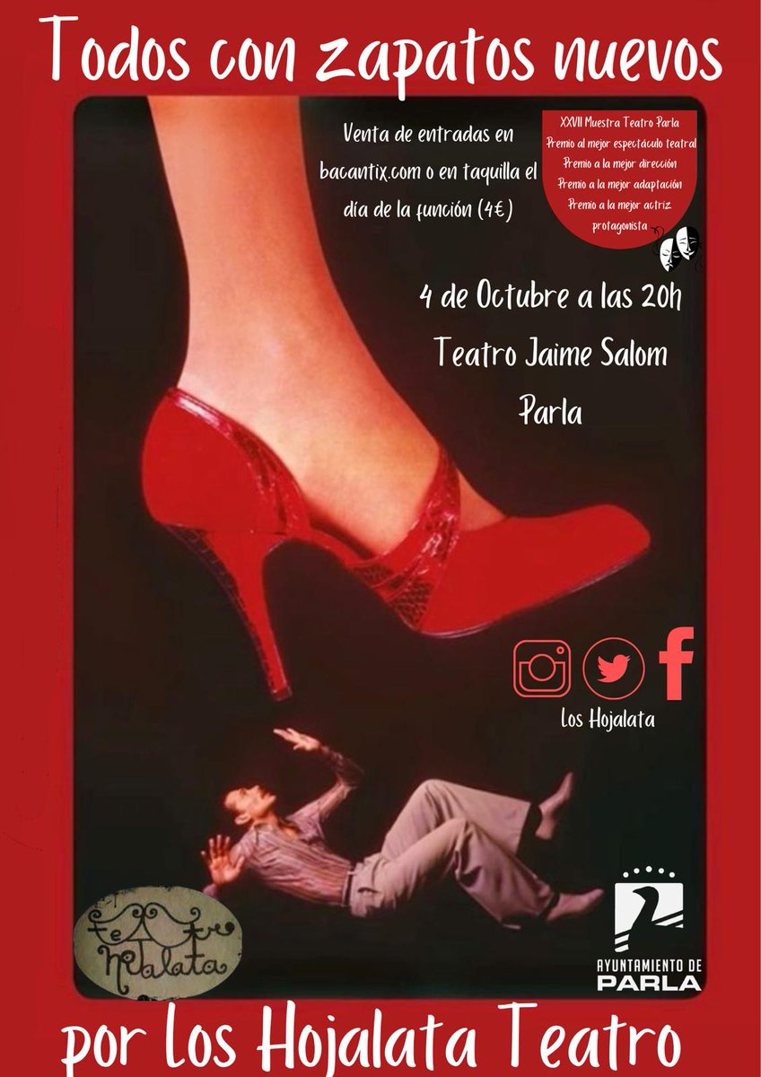 Como no todo va a ser viajar, bañarse y descansar, también estamos preparando un intenso otoño hojalatero. 
Os adelantamos dos de las próximas funciones para que podáis ir organizando vuestras agendas.