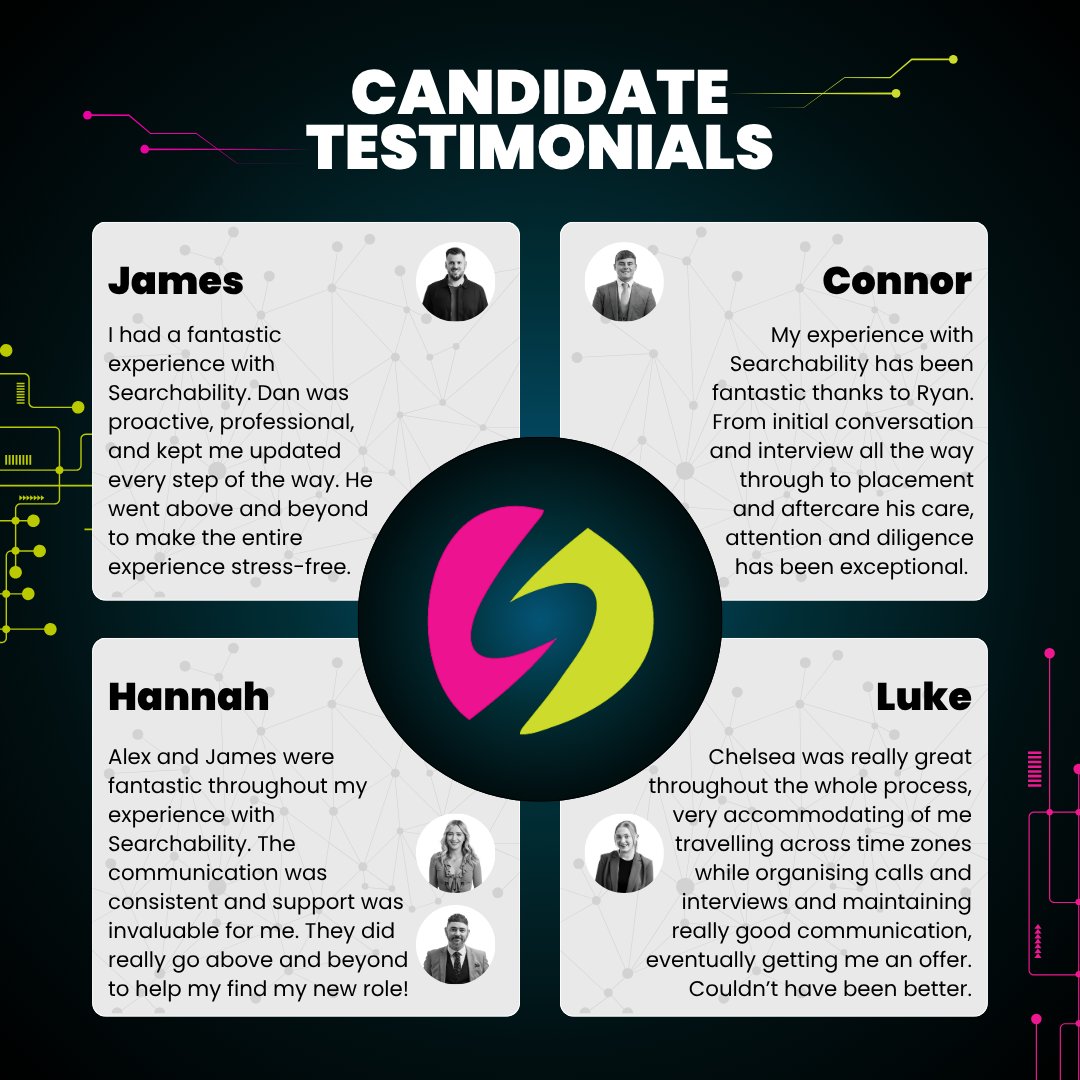 Our recruitment is rated 'Excellent' on Trustpilot! ⭐⭐⭐⭐⭐

We’re incredibly proud to have earned an average rating of 4.9 stars for our Recruitment Services – making us a No.1 Tech Recruitment Agency on the platform.

Here’s what Trustpilot’s review summary has to say⬇️