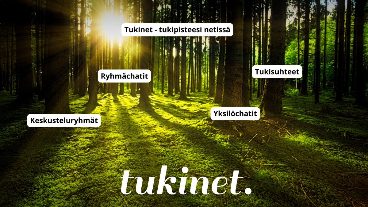 #Tukinet on tukenasi myös kesällä!

Kahdenkeskistä #keskusteluapua saa #yksilöchat'teinä ja pidempikestoisena keskustelutukena.

Ryhmiä on kaikille avoimia ja yksityisiä. Osa on reaaliaikaisia #ryhmächat'tejä ja osa pitkäaikaisia keskusteluryhmiä.

tukinet.net/teemat/

#mieli