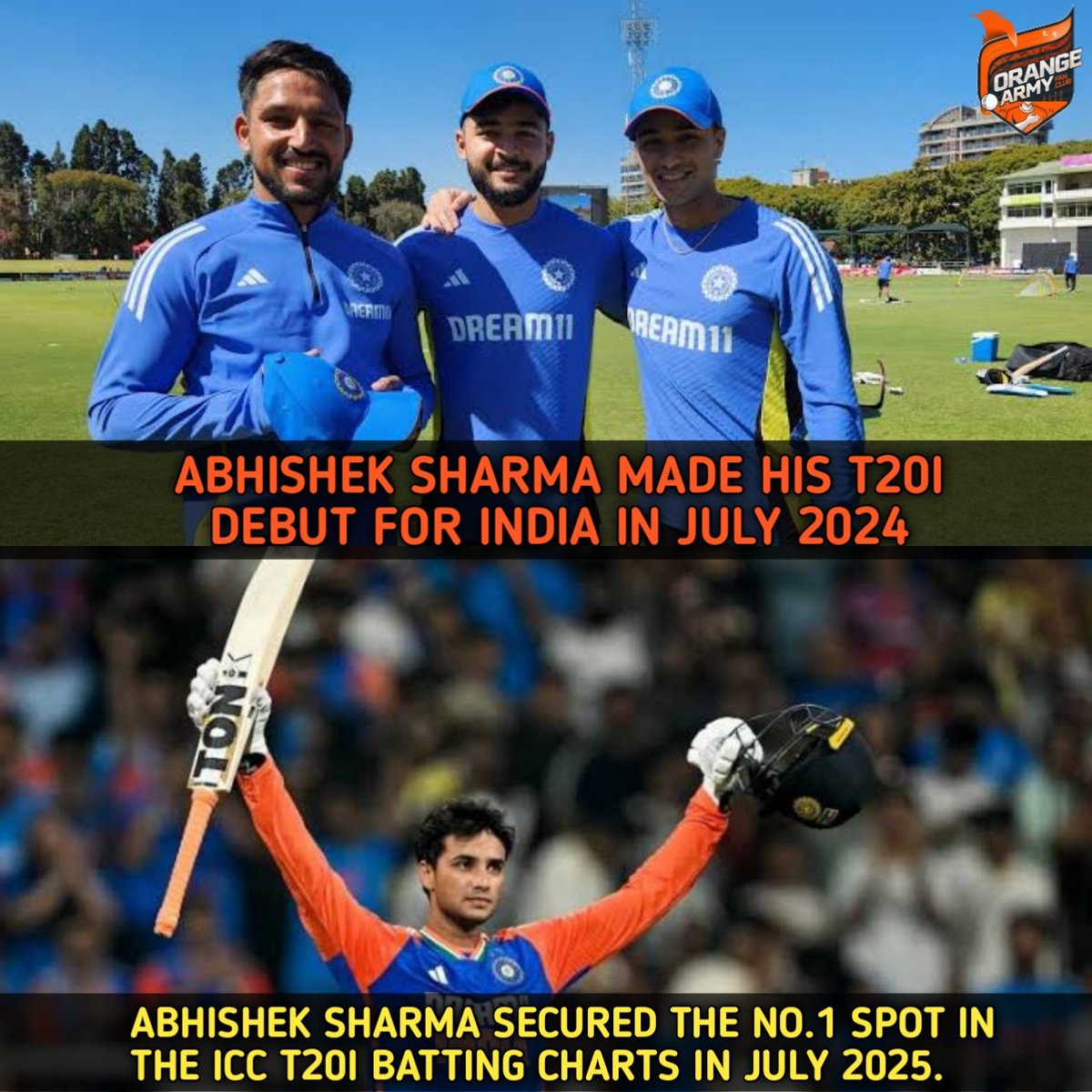 Abhishek Sharma secures the No.1 spot in ICC T20I batting rankings.