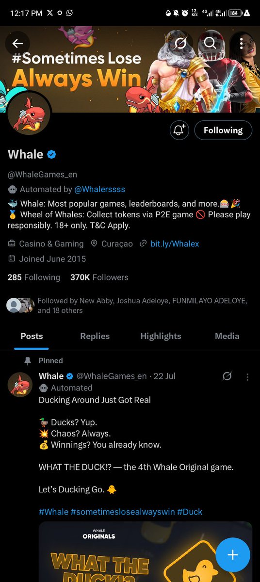 Whale.io is a great app to use
 <a href="/whalegames_en/">Whale</a> 
<a href="/JamboTechnology/">Jambo</a> #sometimeslosealwayswin.