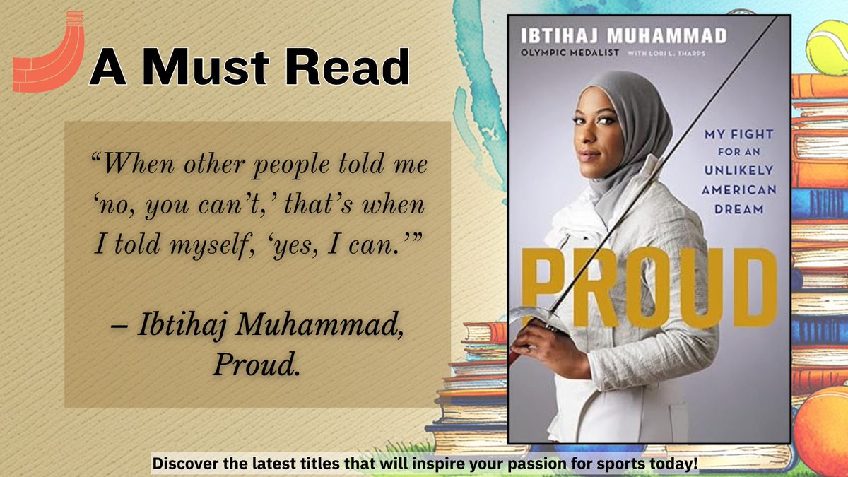 Ekamra Sports Literature Festival (@ekamrasportslit) on Twitter photo 📙Must Read -
Proud
by <a href="/IbtihajMuhammad/">Ibtihaj Muhammad</a>
(Published July 24, 2018)
The inspiring memoir of the first Muslim American woman to medal at the Olympics. A powerful story of faith, resilience, and breaking barriers.
#MustRead #WomenInSport #IbtihajMuhammad #Olympics #SportsBooks 📙Must Read -
Proud
by <a href="/IbtihajMuhammad/">Ibtihaj Muhammad</a>
(Published July 24, 2018)
The inspiring memoir of the first Muslim American woman to medal at the Olympics. A powerful story of faith, resilience, and breaking barriers.
#MustRead #WomenInSport #IbtihajMuhammad #Olympics #SportsBooks