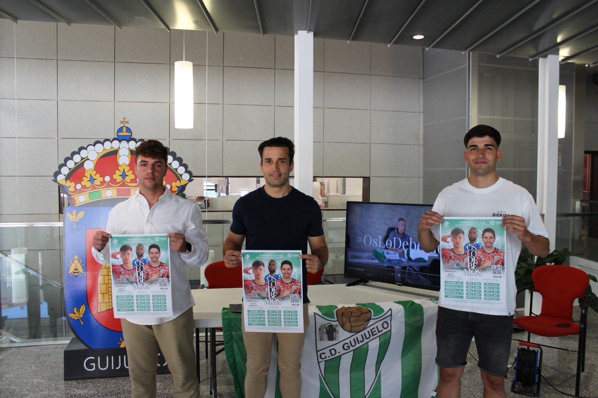 clubdepguijuelo's tweet photo. 🪪¡¡Hoy hemos presentado nuestra campaña de abonados!! 

Muchas gracias al @AytoGuijuelo por su acogida 💚

#OsLoDebemos | #TodoalVerde 💚 https://t.co/0WVt1RfzCU