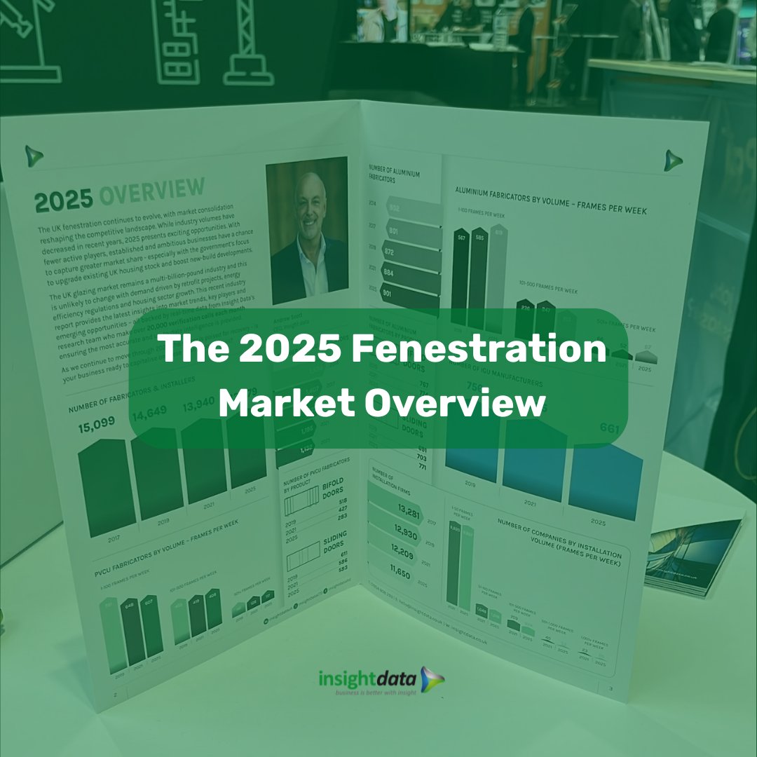 🪟 Discover key trends &amp; opportunities in the window, door &amp; conservatory industry. 

The Insight Data 2025 Overview is your go-to benchmark. 

Download the full report now 📊 👉 vist.ly/3zmzu 

#InsightData #FenestrationOverview