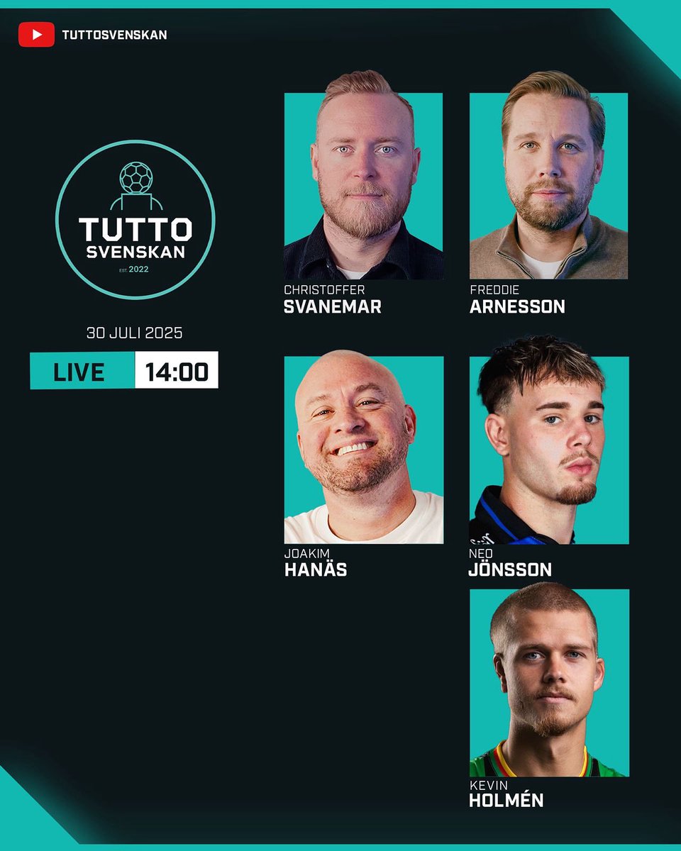 Hanäs har pallrat sig upp till Stockholm för att ta ner vad som egentligen hände där i Borås, vi ringer Sirius nyförvärv Neo Jönsson och sedan TOTW debutanten Kevin Holmén och sedan såklart lite annat på det. Ses 14:00! 📣

🎥 youtube.com/live/FVk3q4FQk…
