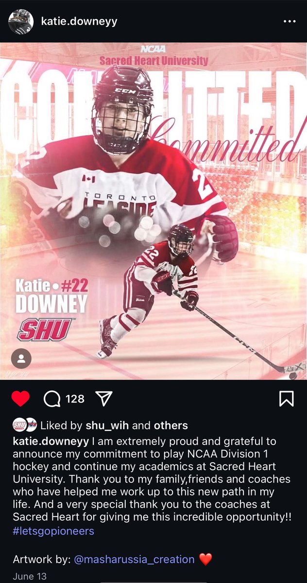 Missed this, but the SHU Women have landed a commitment from Katie Downey out of Scarborough, Ontario 

The 2026 commit currently plays for Leaside in Toronto 

#WeAreSHU | #RollPios | #NCAAHockey