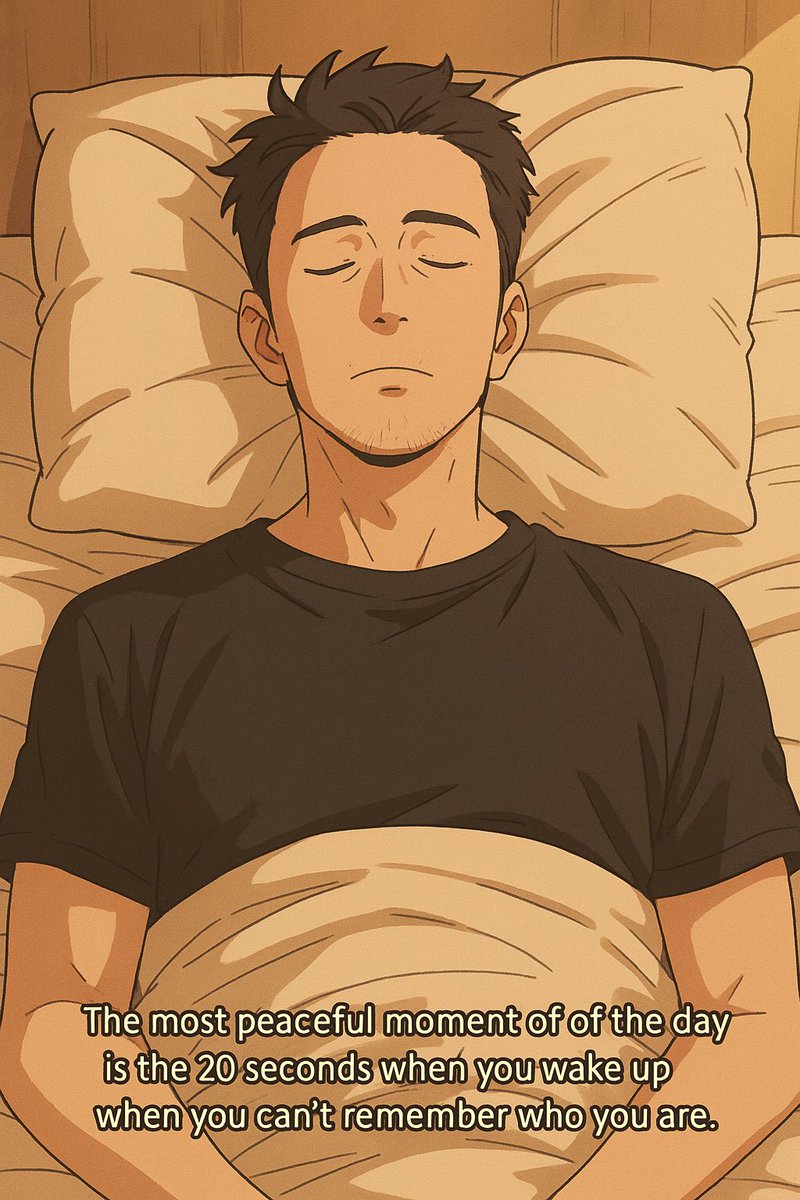 Anyone else feel like this?

The most peaceful part of the day is the 20 seconds when you wake up when you don’t remember who you are.

Or is it just me…