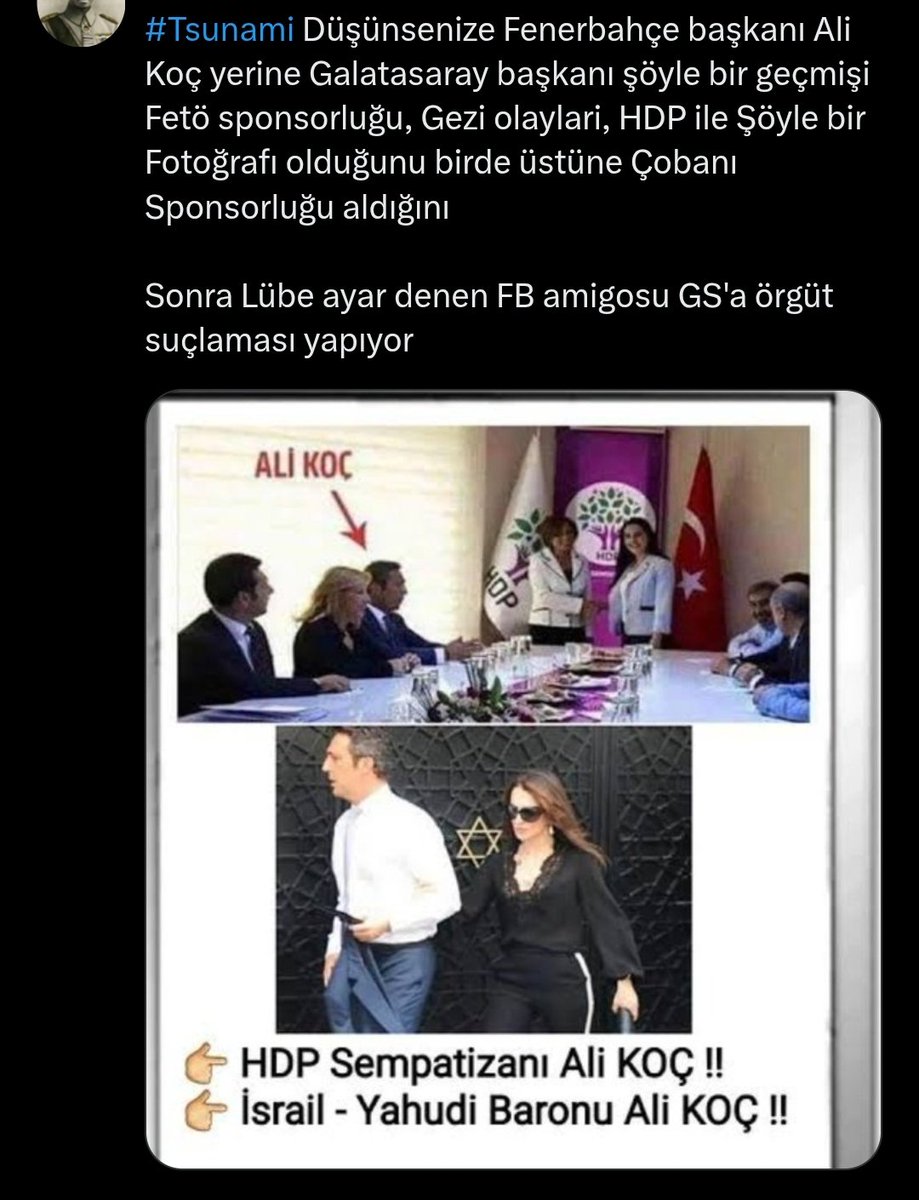Mert Adam (@mertadam87087) on Twitter photo Fenerbahçe'nin şaibe geçmişi Galatasaray da olsa
FB baskanlarinin yöneticilerin şaibe geçmişi GS yöneticilerinde olsa Ülkede
GS diye bir kulüp kalmazdi.. ülke vatan elden gidiyor diye #Tsunami den daha büyük bir falaketi yıkım GS'a yasatirdılar.. <a href="/RTErdogan/">Recep Tayyip Erdoğan</a> <a href="/adalet_bakanlik/">T.C. Adalet Bakanlığı</a> Fenerbahçe'nin şaibe geçmişi Galatasaray da olsa
FB baskanlarinin yöneticilerin şaibe geçmişi GS yöneticilerinde olsa Ülkede
GS diye bir kulüp kalmazdi.. ülke vatan elden gidiyor diye #Tsunami den daha büyük bir falaketi yıkım GS'a yasatirdılar.. <a href="/RTErdogan/">Recep Tayyip Erdoğan</a> <a href="/adalet_bakanlik/">T.C. Adalet Bakanlığı</a>