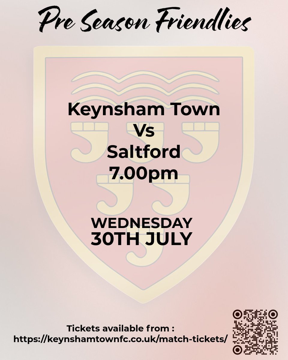 Keynsham Town FC (@keynshamtownfc) on Twitter photo It's the 1st teams FINAL Pre-Season friendly TONIGHT before the season starts on Saturday.
This evening we welcome local rivals <a href="/SaltfordFC/">Saltford FC</a> to the Crown Fields with a7pm KO.
Tickets are £7 adults and £4 concessions are available from zurl.co/934QX or pay on the gate. It's the 1st teams FINAL Pre-Season friendly TONIGHT before the season starts on Saturday.
This evening we welcome local rivals <a href="/SaltfordFC/">Saltford FC</a> to the Crown Fields with a7pm KO.
Tickets are £7 adults and £4 concessions are available from zurl.co/934QX or pay on the gate.