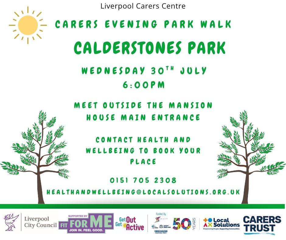Health & Wellbeing (@livcchealth) on Twitter photo We have an Evening Park Walk for Carers at Calderstones Park, this evening at 6pm 🚶♂️ 🚶♀️
<a href="/LivCarersCentre/">LivCarersCentre</a> <a href="/LocalSolutions_/">Local Solutions</a> <a href="/lpoolcouncil/">Liverpool City Council</a> <a href="/shellsouthern1/">Shelley Southern</a> We have an Evening Park Walk for Carers at Calderstones Park, this evening at 6pm 🚶♂️ 🚶♀️
<a href="/LivCarersCentre/">LivCarersCentre</a> <a href="/LocalSolutions_/">Local Solutions</a> <a href="/lpoolcouncil/">Liverpool City Council</a> <a href="/shellsouthern1/">Shelley Southern</a>