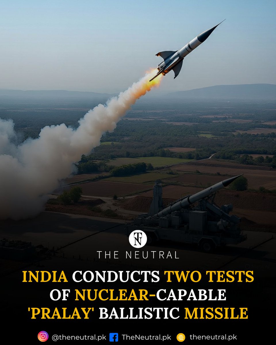 TNeutralpk68070's tweet image. India Conducts Two Tests Of Nuclear-Capable ‘Pralay’ Ballistic Missile

Read more:theneutral.pk/india-conducts…

#theneutral #IndiaMissileTest #PralayMissile #DRDO #IndianDefense #BallisticMissile #MilitaryStrength #DefenseTechnology #SouthAsiaSecurity