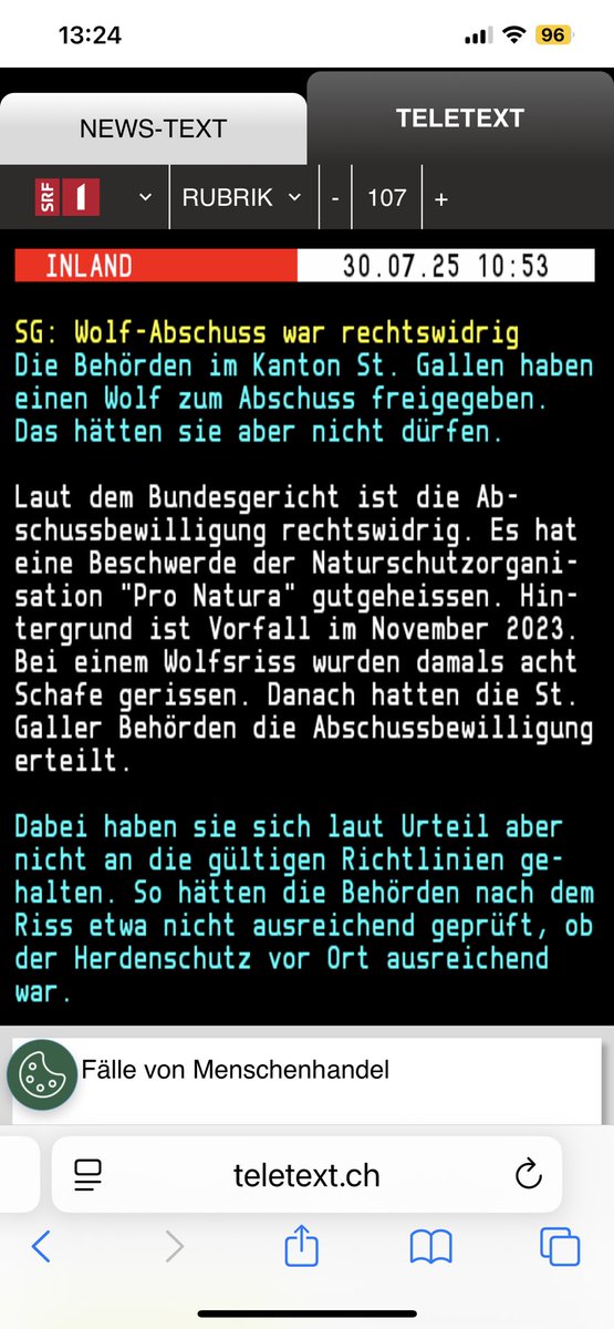 Fakenews in Reinkultur bei ⁦<a href="/TeletextCH/">Teletext</a>⁩ Nicht einmal im Text wir „aufgelöst“, dass kein Wolf geschossen, sondern nur die Bewilligung erteilt wurde. Schmämt euch😡
<a href="/tobeoldsucks/">Jürg «der Fuetsch» Mösli</a>⁩ ⁦<a href="/nebelspalter/">Nebelspalter</a>⁩ ⁦<a href="/Weltwoche/">Die Weltwoche</a>⁩ ⁦<a href="/NZZ/">NZZ</a>⁩