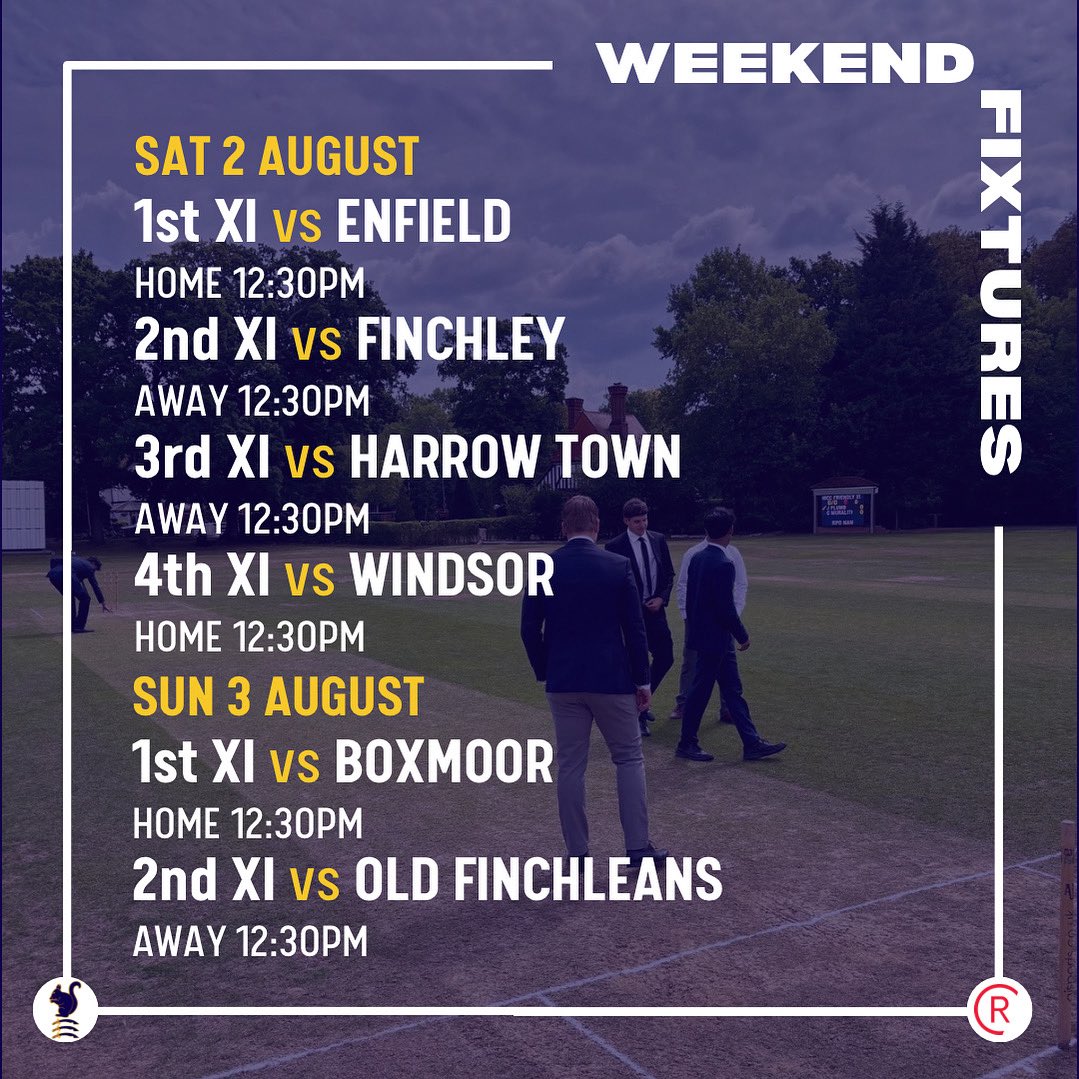 Weekend Fixtures 🗓️

Six games this weekend as we enter the last six weeks of the season 👀

Three games at HQ so come on down and show your support 💪🏻

#eastcotecc #squirrels #upthesquirrels #ecc #mccl #thamesvalley #chessvalley #leaguecricket #allgasnobrakes