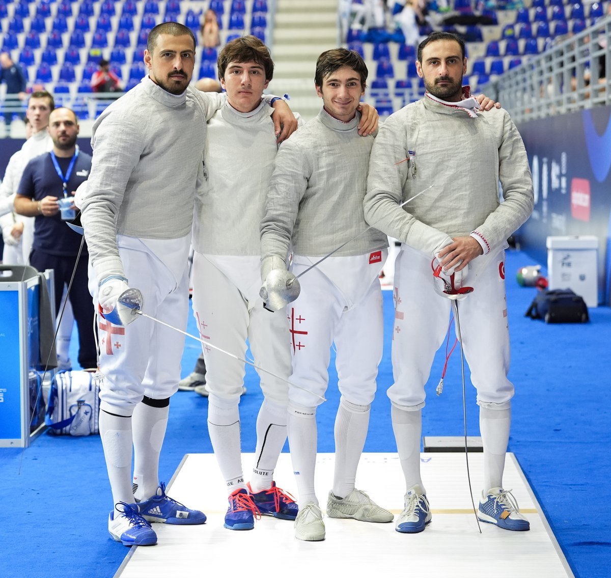 FencingOf57209's tweet photo. 🤺🇬🇪 The Georgian sabre fencing team. https://t.co/6r29J2648P