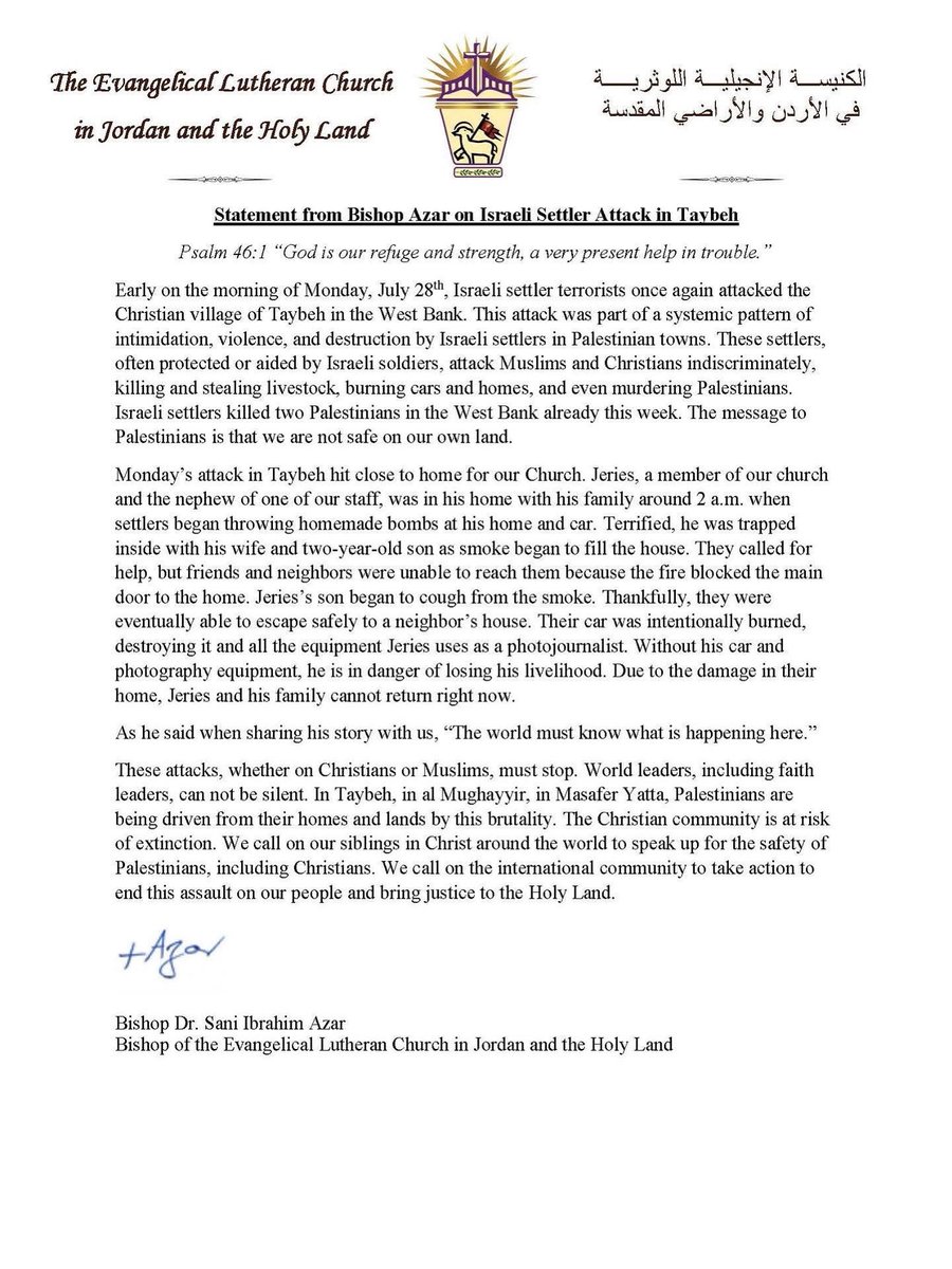 This is daily life in the West Bank these days. World leaders watch, give empty words, and do nothing. This is not about few radical settlers. It is about the state the supports and protects this terror, and the super powers that provide immunity