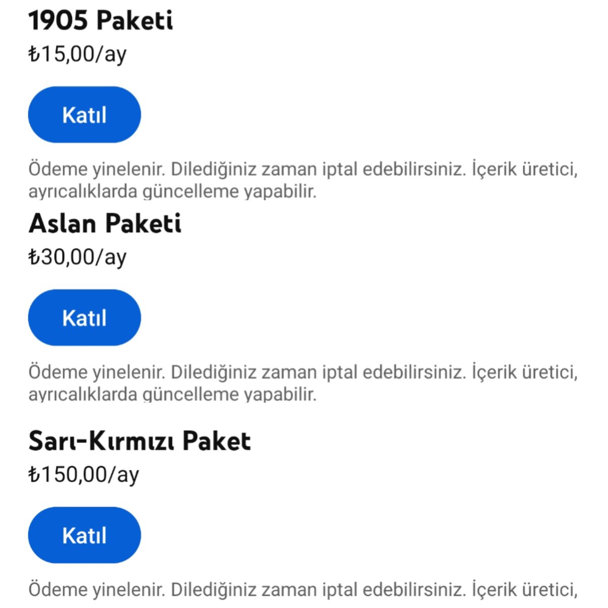forzacimbom's tweet image. Galatasaray, Youtube Katıl Aboneliği seçeneklerini değiştirerek 3 paket satışa sundu.

Fiyatlar:
1905 paketi: 15 TL
Aslan paketi: 30 TL
Sarı-Kırmızı paketi: 150 TL