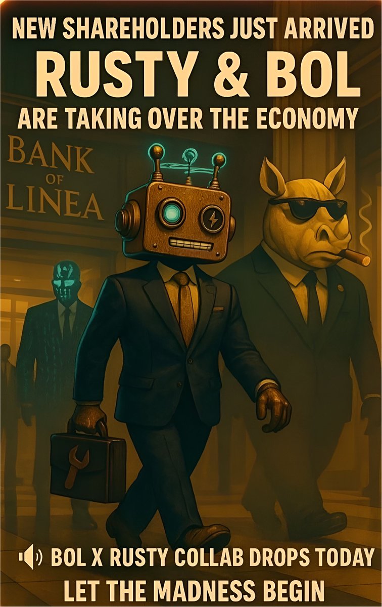 RUSTY (@rustytokenai) on Twitter photo So I hear Linea wants to reward legit and strong projects for their hard work and dedication? <a href="/DeclanFox14/">Declan Fox</a>
On that note we are proudly announcing the $BOL and $RUSTY official project collaboration! ✊
It's time to take RUSTY to the bank!
In Bank of Linea we trust! 🦏🏦
Do you So I hear Linea wants to reward legit and strong projects for their hard work and dedication? <a href="/DeclanFox14/">Declan Fox</a>
On that note we are proudly announcing the $BOL and $RUSTY official project collaboration! ✊
It's time to take RUSTY to the bank!
In Bank of Linea we trust! 🦏🏦
Do you