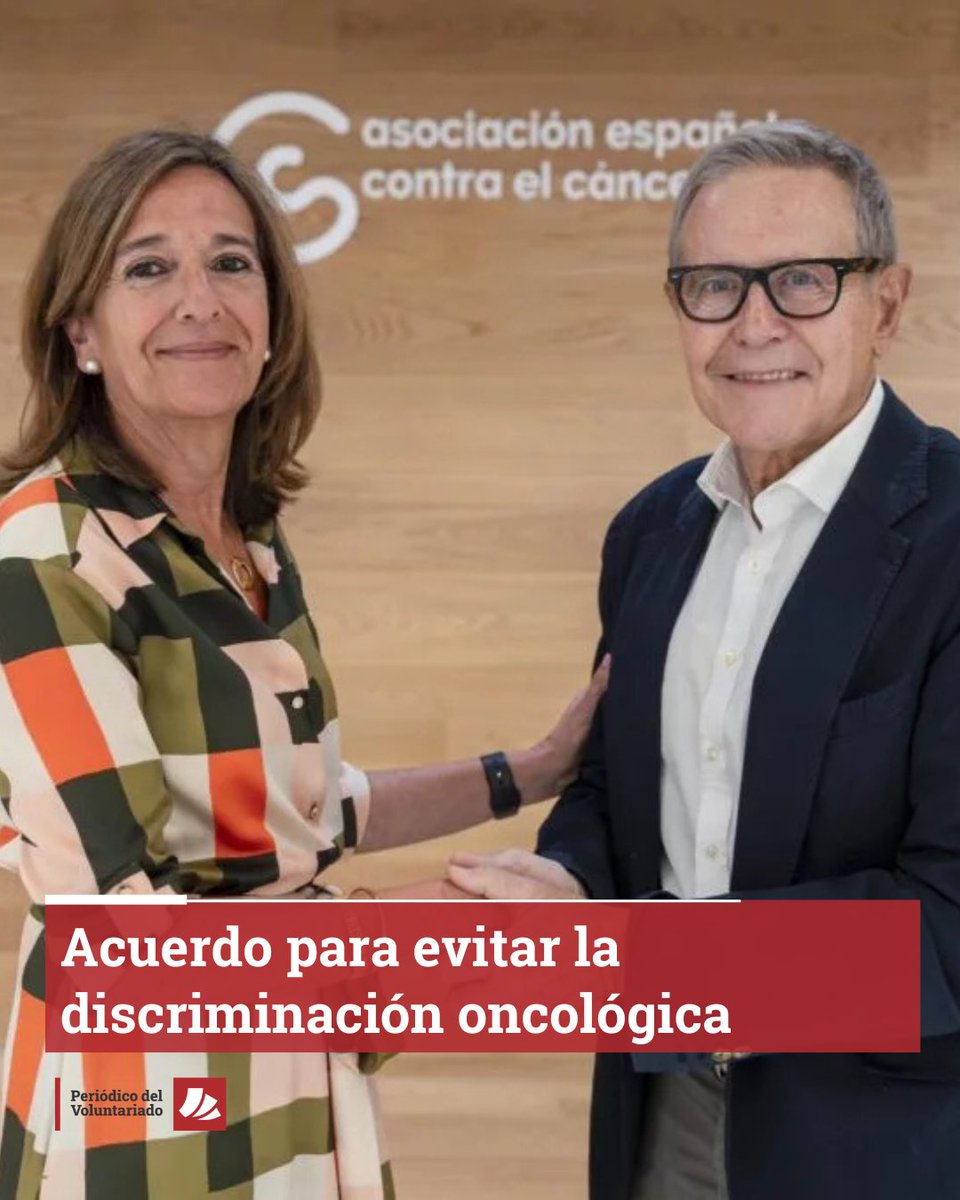 ✍️ <a href="/ContraCancerEs/">Asociación Española Contra el Cáncer</a> y <a href="/UNESPA/">UNESPA</a> firman un protocolo para que no se penalice a las personas que han superado un cáncer cuando intentan contratar un seguro.

🔎 Lee la noticia completa: elperiodicodelvoluntariado.com/acuerdo-para-e…