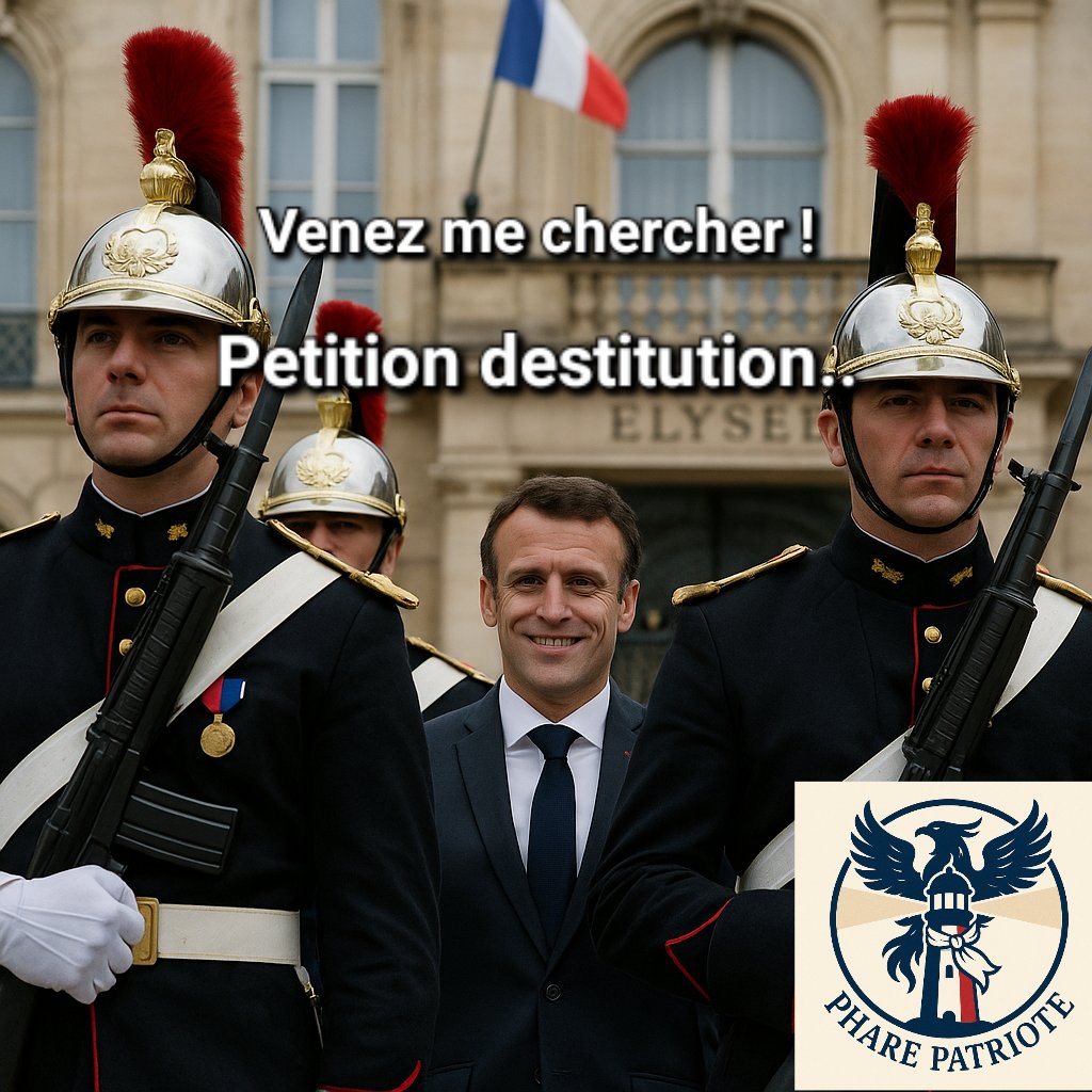 🔥🇫🇷 ON CONTINUE LE BOOST ! 🇫🇷🔥
En quelques jours, la pétition pour la destitution de Macron a explosé 📈💥.
➡️ Déjà près de 70 000 signatures et ça grimpe vite ! 🚀

📌 Rassurez-vous :
Signer via FranceConnect est 100% sécurisé ✅.
Vos données ne servent qu’à confirmer que vous