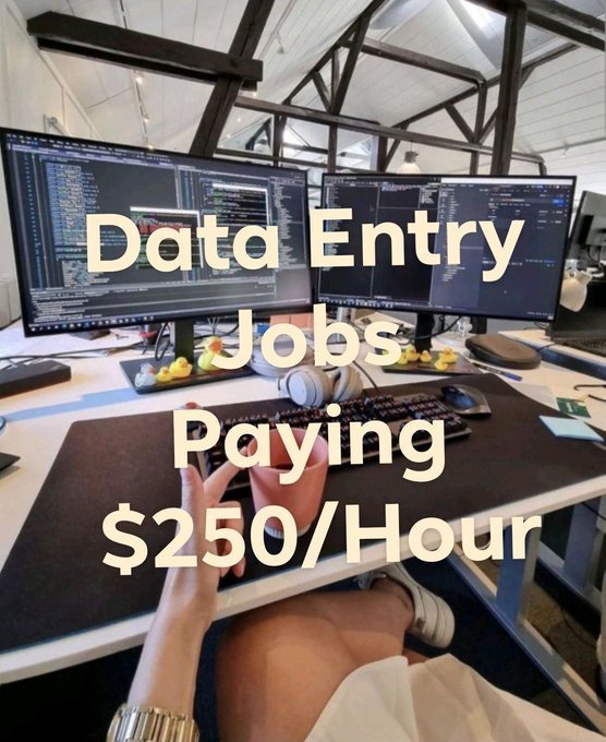 50 websites that pay $250/ hr for data entry jobs  

Here's a list of 50 websites that pay $250/ hr for data entry jobs.All you need is a smartphone or laptop and internet access.

  Get it for FREE: 
 ✅Follow me 
 ✅ Like and retweet  
 ✅ Reply with "send"