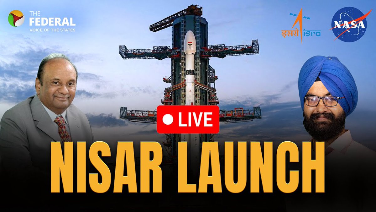 TheFederal_News's tweet photo. LIVE | ISRO-NASA NISAR launch explained by ISRO's ex-Dy Director
(@isro )
WATCH | https://t.co/xQOLD8sgA0
#ISRO #NASA #NISAR #GSLVF16 #SpaceLaunch #LiveRocketLaunch https://t.co/lHTYA9Fxt9
