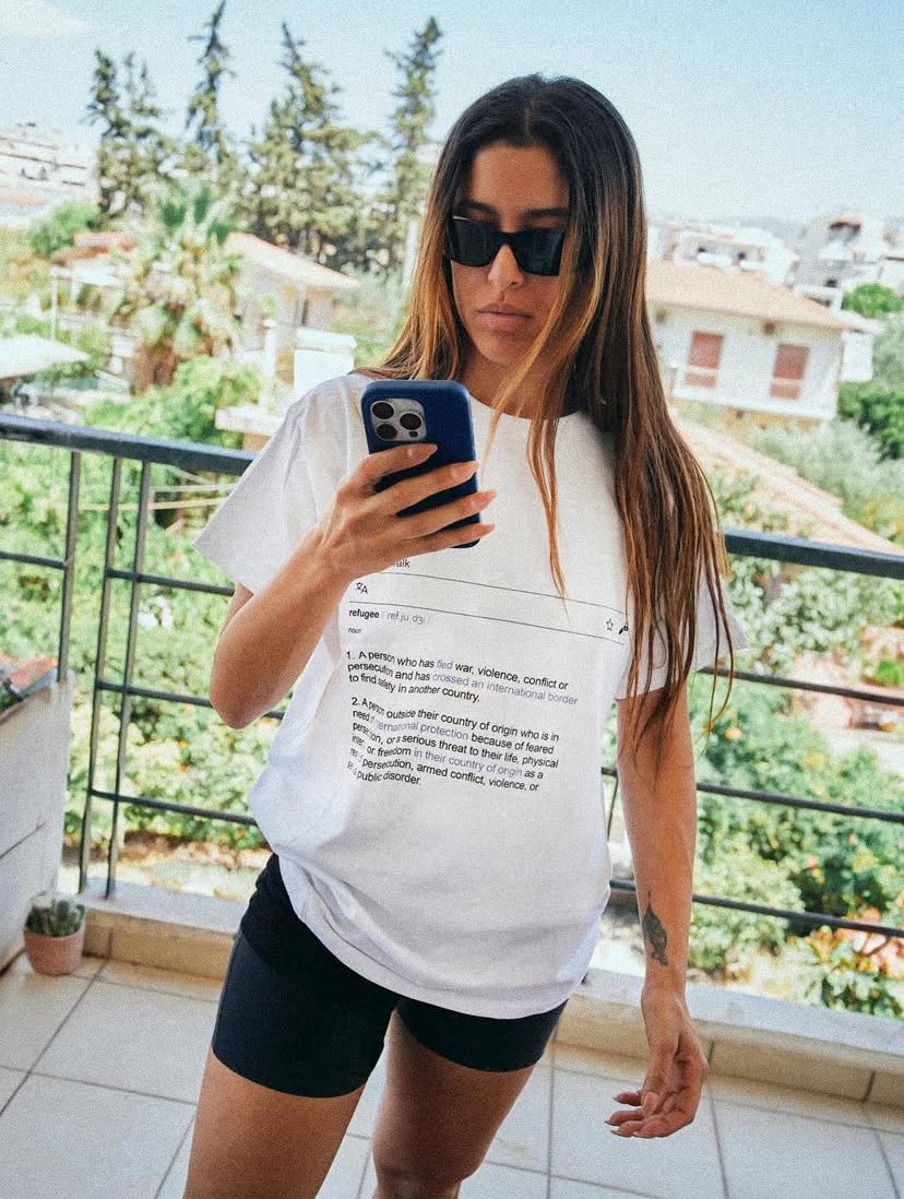 sipedonn's tweet image. Marina Satti supports @UNHCRGreece and stands #WithRefugees 

Always on the right side of history ❤️

-You can buy her merch on her official site!