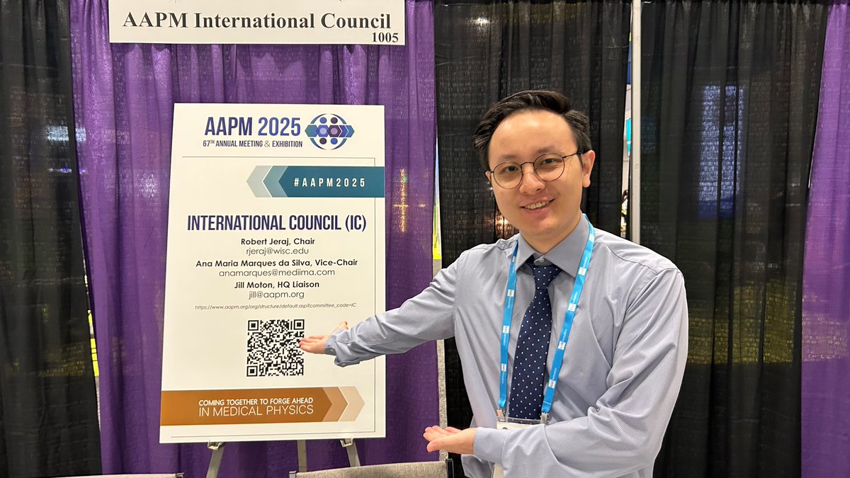 Prof. Lyu Huang is actively involved with AAPM International Council and has been present at the Council’s booth over the past few days during the meeting. He is an excellent resource for our students &amp; residents who are interested in becoming more engaged with AAPM activities.
