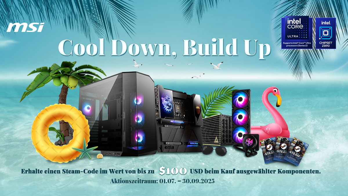 Jetzt bis zu $100 Steam-Code sichern! Nur für teilnehmende Produkte. Alle Informationen auf unserer Aktionsseite: mindfactory.de/Highlights/MSI…