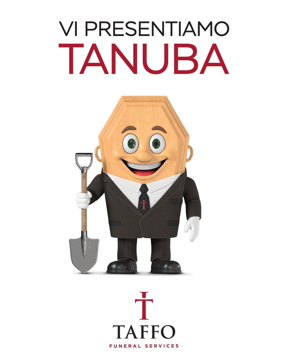 Ci avete aiutato a scegliere il nome, poi il suo aspetto ed è arrivata.

TANUBA sarà il nostro nuovo nome e da oggi è anche il nome della nostra mascotte che ci accompagnerà verso questo cambiamento e che certificherà le vere agenzie funebri della catena Taffo Funeral Services.