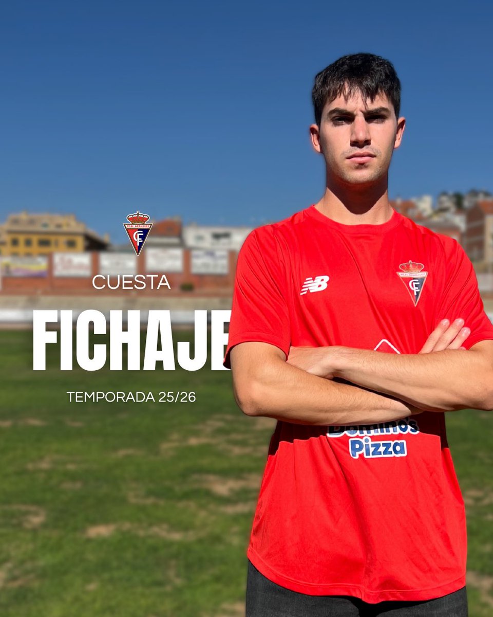🧱 Un refuerzo de presente y futuro

💥 ¡Bienvenido, 𝗖𝗨𝗘𝗦𝗧𝗔!

🛡️ Central de 19 años procedente del Juvenil División de Honor del Rayo Majadahonda

Llega para reforzar el eje de la defensa con su carácter, liderazgo y calidad con balón❤️💙

#VamosAranjuez #OrgulloRibereño