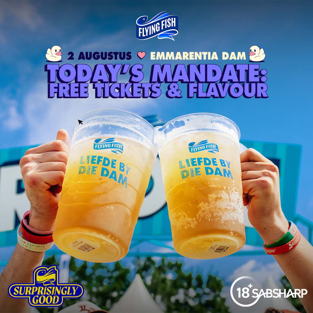 FlyingFishSA's tweet photo. Friends of Liefde &amp; Fly flavour, assemble! Here's your chance to enjoy both. We just need to know if you know, how #SurprisinglyGood the line-up is.. 🤔​

​QT using #SurpriisnglyGood &amp; name someone on the line-up &amp; you could win tickets. https://t.co/bpeE5ReYYn