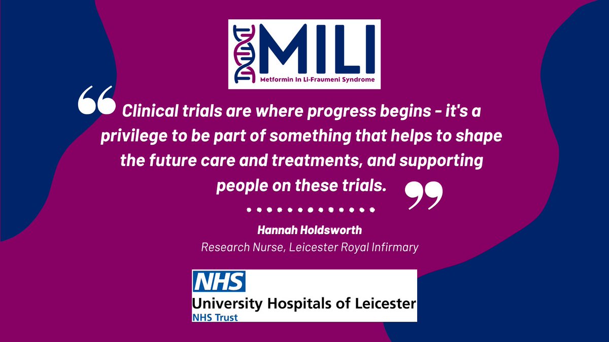 The MILI site team based in Leicester Royal Infirmary share why working with clinical trials is important to them.
Find out more about MILI here: mili.octru.ox.ac.uk
#LFS #TP53 #LiFraumeniSyndrome <a href="/Leic_hospital/">Leicester's Hospitals</a>