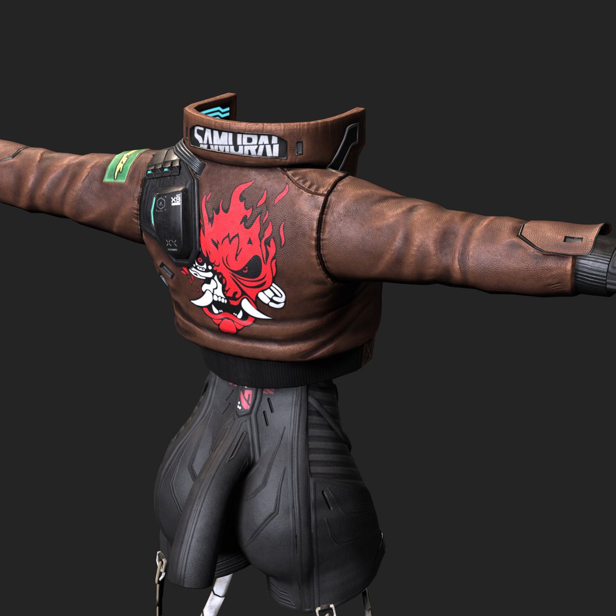 METAL_GOD_07's tweet image. Texuring the suit and added more to the jacket