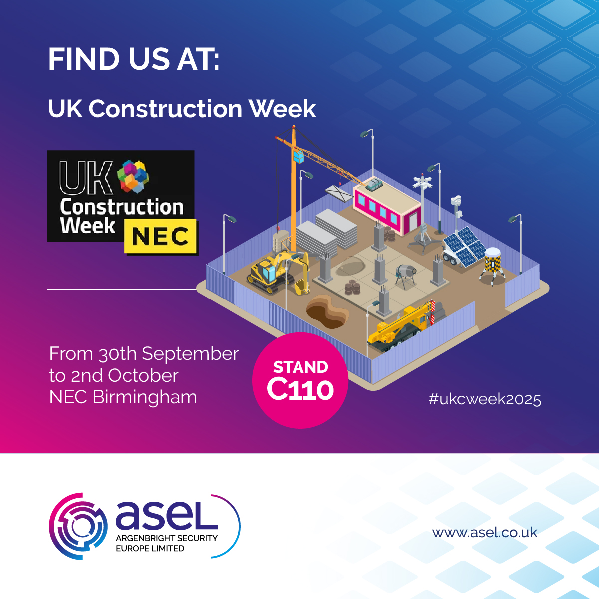 🏗️ We're thrilled to share that we will be exhibiting at UK Construction Week at the NEC Birmingham, taking place 30th September - 2nd October.

Register for your free place here: ukconstructionweek.com/welcome-birmin… 

#UKConstructionWeek #SiteSafety #NECBirmingham #SmartSecurity #UKCW2025