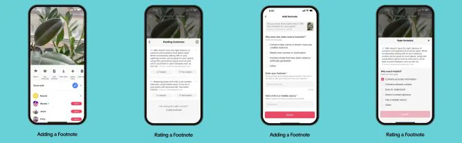 TikTok publicly launch Footnotes, a crowdsourced fact-checking system similar to X. 
The US will act as a pilot program, allowing contributors to write &amp; rate Footnotes on videos.

TikTok says nearly 80,000 US users have been qualified.

Details:
newsroom.tiktok.com/en-us/footnotes