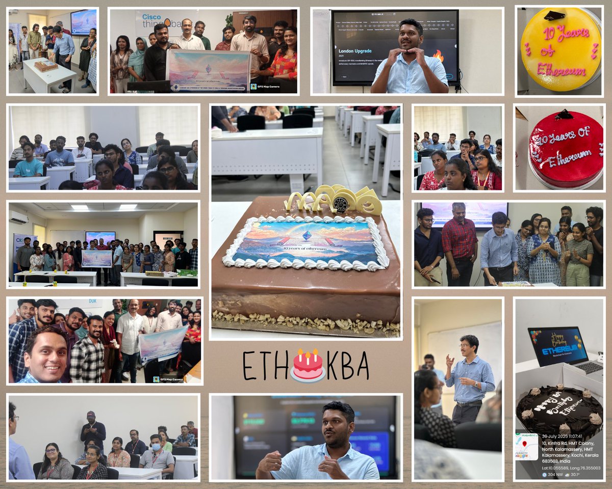 We celebrated EthGlobetrotters today! 
See our community wish board: 🌐 ethereum.kba.ai
Visual timeline:  eth-timeline.vercel.app
Watch the short video: youtube.com/shorts/jsycNN4….
#EthereumDecade #Eth10Years #Ethereum   #EthereumFoundation #Kerala #India