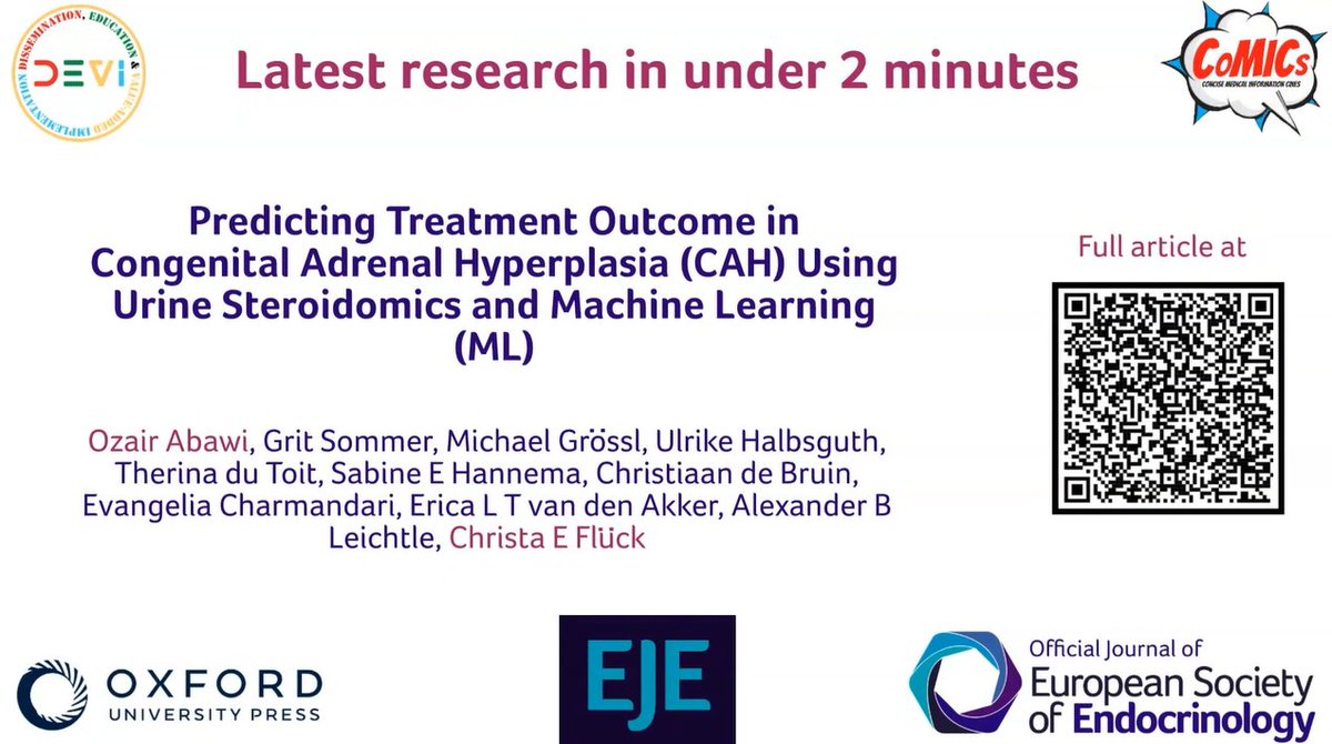#CoMICWednesday
#EJECoMICs Ep 59: NEW <a href="/EJEndo/">Euro J Endocrinology</a> paper: Predicting treatment outcome in congenital adrenal hyperplasia using urine steroidomics and machine learning youtu.be/iyss0qXRAvc

Full article doi.org/10.1093/ejendo…
By @SimbaComics led by Nizara Ziaudeen <a href="/ESEndocrinology/">European Society of Endocrinology (ESE)</a>