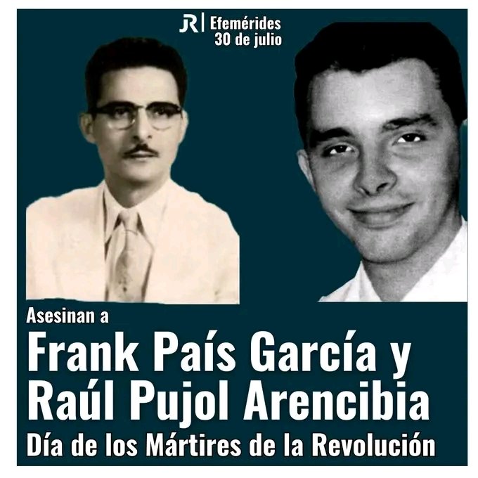 #TenemosMemoria 
Aniversario 68 del asesinato de Frank País y Raúl Pujols. #CubaViveEnSuHistoria #CubaEstaFirme <a href="/cobosfresnedy/">Fresnedy</a> <a href="/AdrieldeCuba/">@AdrielDeCuba</a> <a href="/LaVozDelSol/">Lorenis</a> <a href="/Reyesmaisi/">Diosdanis Reyes Matos</a> <a href="/Yuniel49528847/">Yuniel</a>