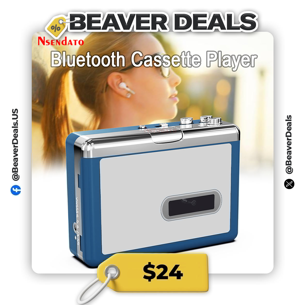 BeaverDeals's tweet image. FEEL THE NOSTALGIA! 📻

🏷️ Ezcap Cassette Bluetooth Adapter
💵 $24

🔗 s.click.aliexpress.com/e/_oozXcef

#retroaudio #cassettetapes #bluetoothadapter