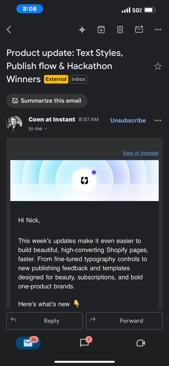 Favorite morning email