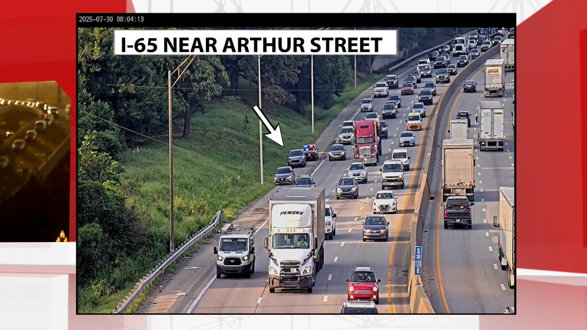A wreck on 65 north near Arthur St.