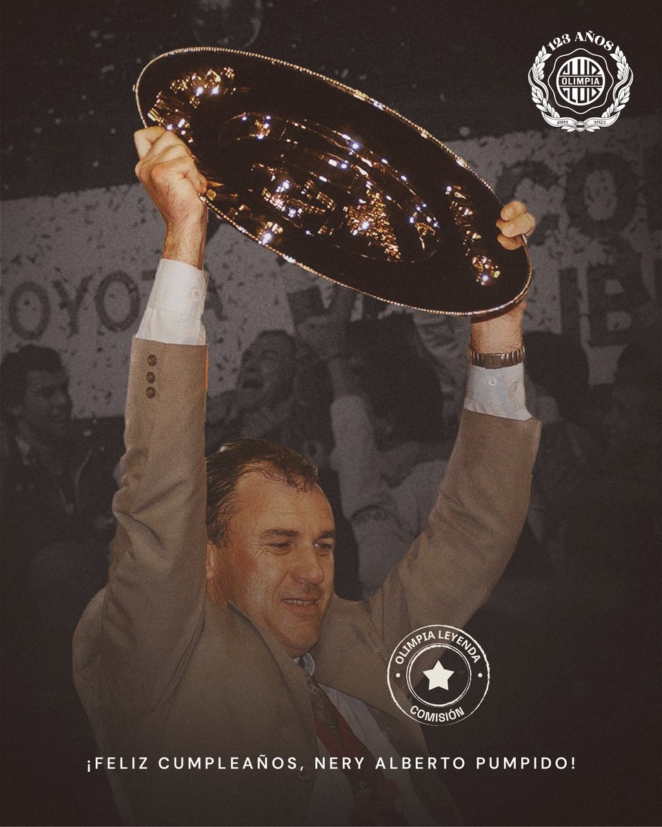 #𝑶𝒍𝒊𝒎𝒑𝒊𝒂𝑳𝒆𝒚𝒆𝒏𝒅𝒂 ⭐️

NERY ALBERTO PUMPIDO.

El entrenador que nos guió a nuestra tercera Copa Libertadores y quedó en la historia grande del Club.

Siempre en el recuerdo, Profesor.

¡Feliz cumpleaños y gracias por tanto!

🫡🤍🖤🤍