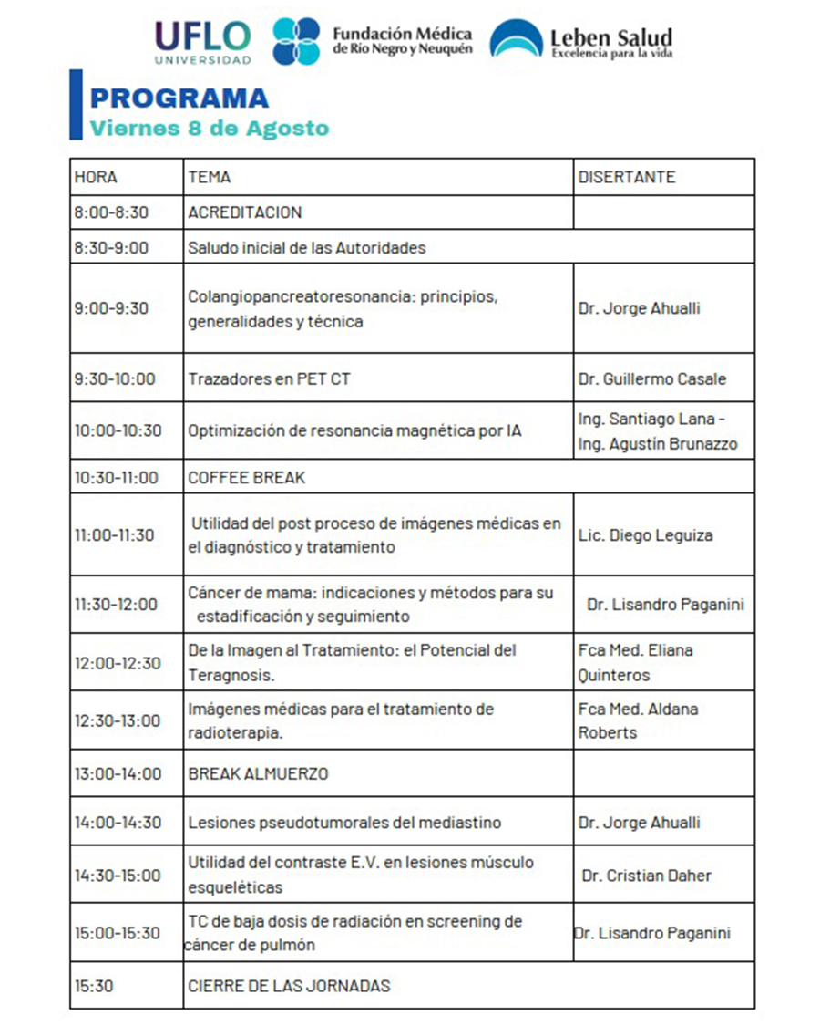 III Jornada Norpatagónica: “La innovación en la producción de bioimágenes”

📅Viernes 8 de agosto – Jornadas científicas
📅Sábado 9 de agosto – Talleres para estudiantes de radiología y médicos residentes
📍 Cipolletti, Río Negro

Más info e inscripción:
formacion.uflo.edu.ar/index.php/prod…