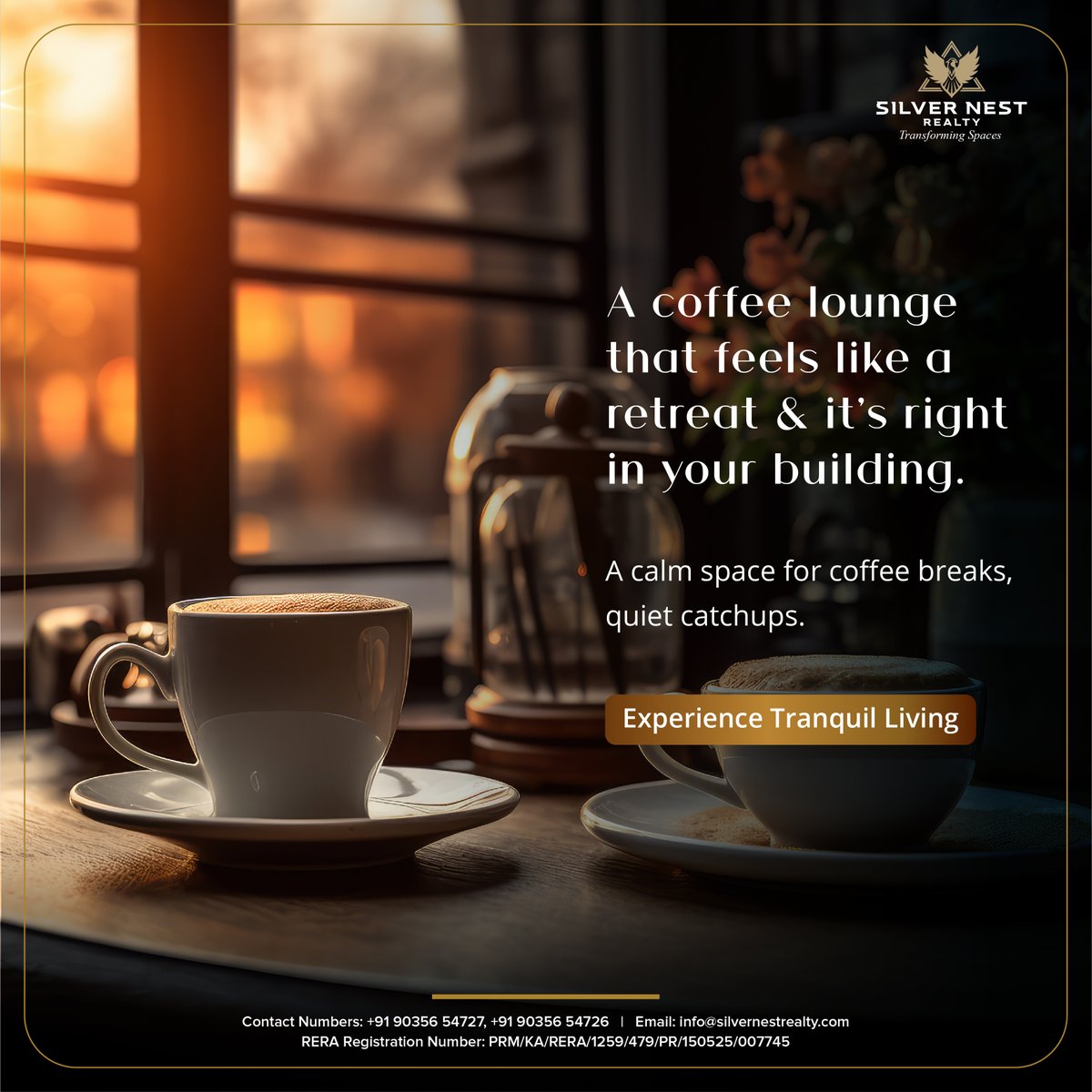 silver41886's tweet image. Peace shouldn’t be a weekend plan it should be part of your everyday. At Tranquil, the coffee lounge offers a serene space to pause, reflect, or reconnect. And the best part? It’s right in your building.
.
.
#coffeeattranquil #smartlivinghubli 
#hublihomes #silvernest #realestate