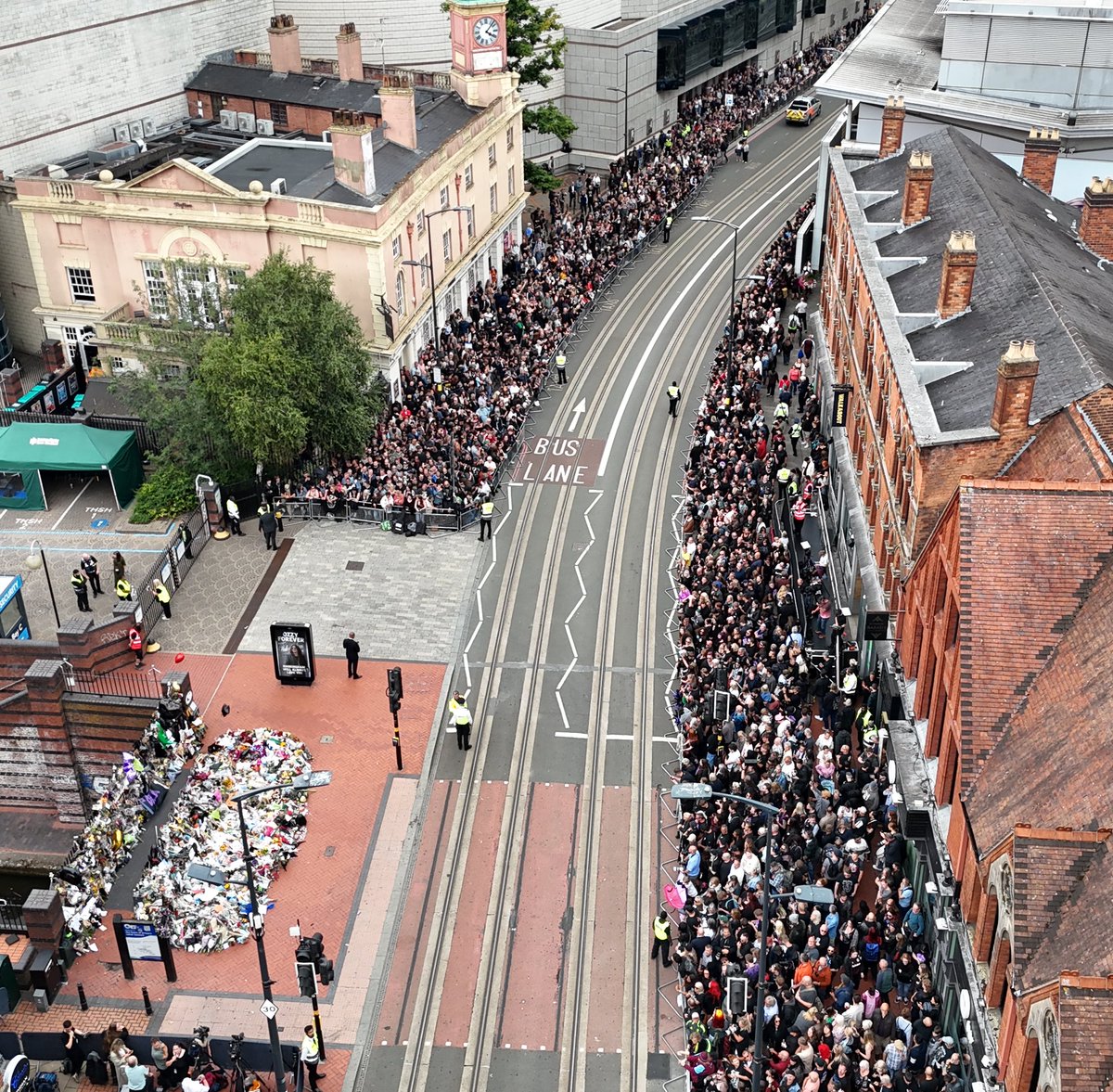 Ozzy Osbourne funeral, fans ready waiting for the cortege.