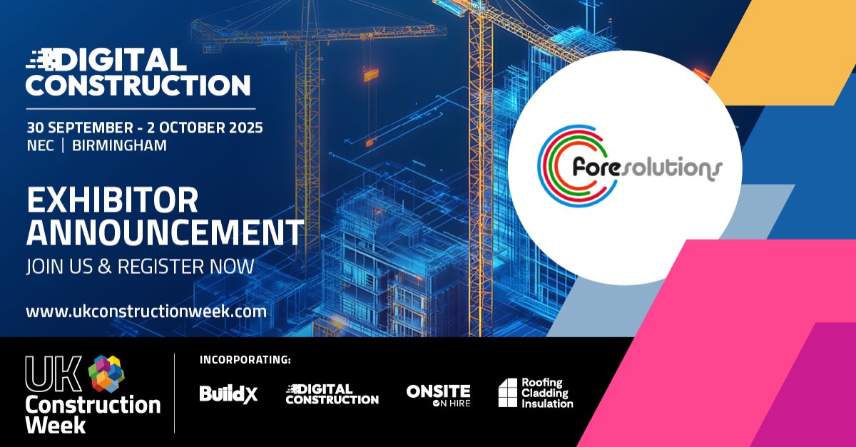 We’re pleased to announce that Foresolutions is joining the UK Construction Week 2025 Birmingham line-up, taking place 30 September – 2 October at the NEC!
Get your free ticket: zurl.co/mdqe7